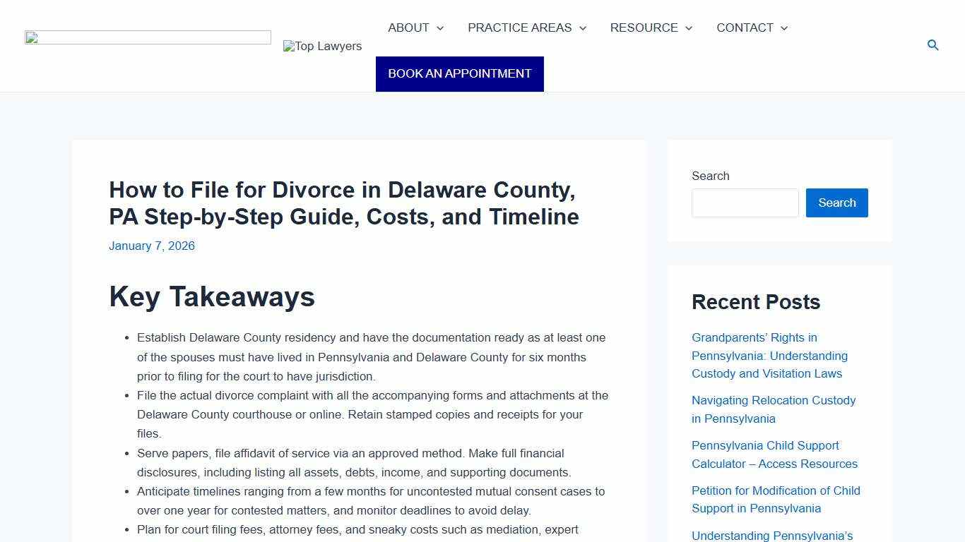 How to File for Divorce in Delaware County, PA Step-by-Step Guide, Costs, and Timeline -